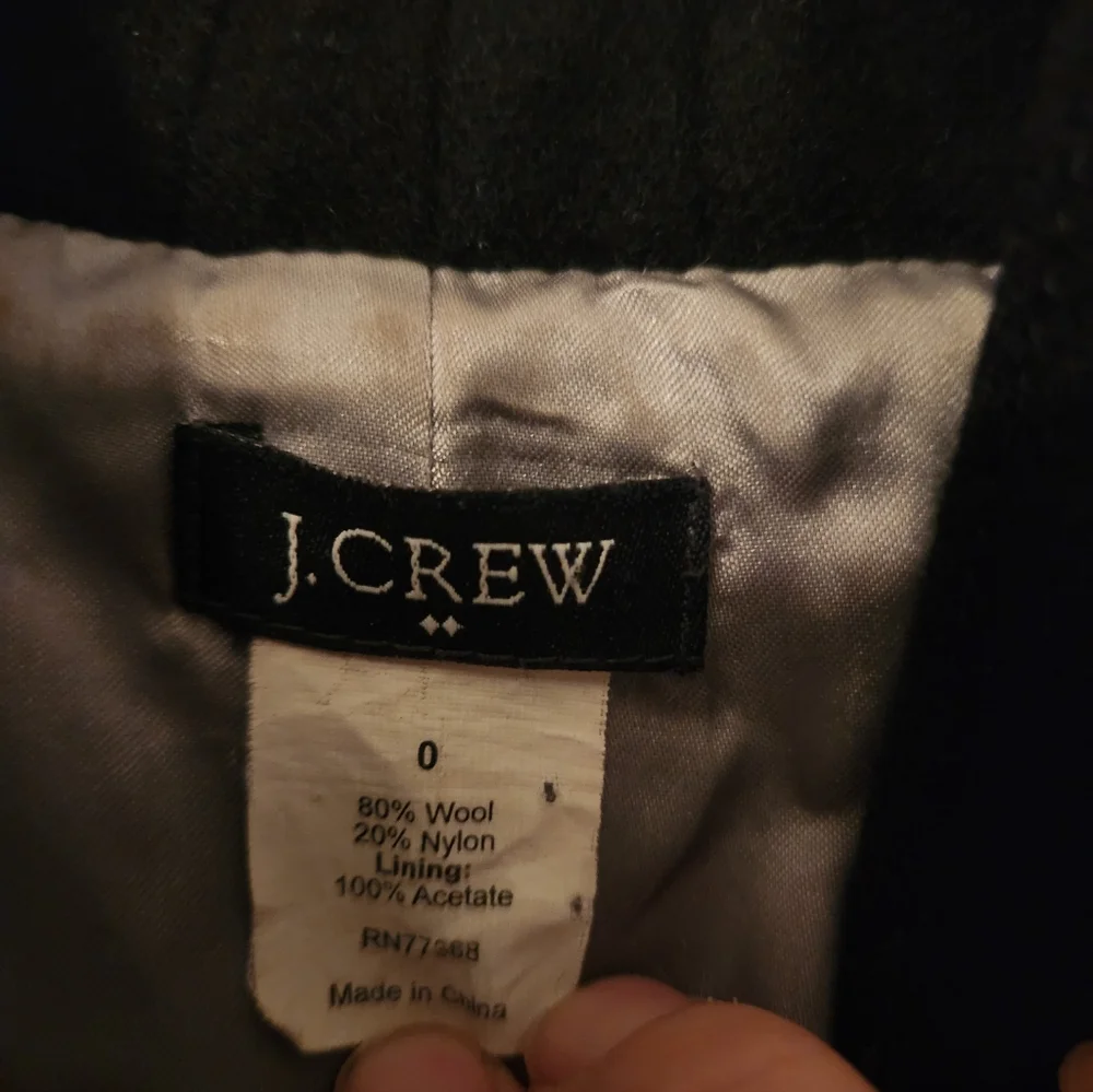 J.Crew Wool Blend Black Peacoat Office Jacket Women's Size 0 - Picture 2 of 7